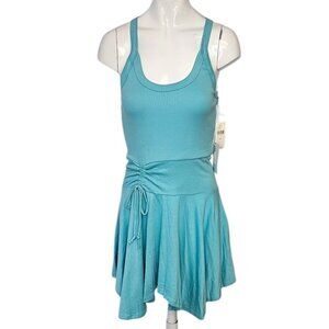 Anthropologie Daily Practice Half Pipe Mini Dress - Blue, Size S, NWT, Cinched